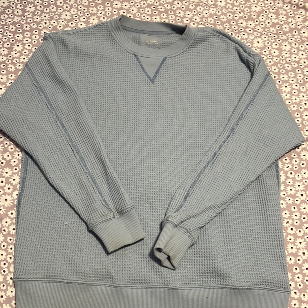 Light Blue Waffle Long Sleeve